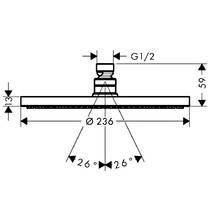 Верхній душ Hansgrohe Raindance S 240 1jet 28821340 хром чорний матовий, фото №2