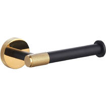 Держатель для туалетной бумаги Аква Родос Lorenzo Black Gold 27501 без крышки, черный матовый/золото, фото №1