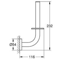 Держатель для запасного рулона туалетной бумаги Grohe Essentials 40385GN1 без крышки, брашированное золото, фото №2