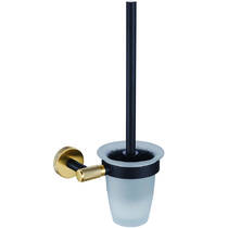 Щітка для унітаза Аква Родос Lorenzo Black Gold 27509 з тримачем, чорний матовий/золото, фото №1