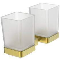 Стакан Аква Родос Orlando 27494 с держателем двойной, золото матовый, фото №1