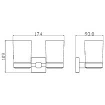 Стакан Аква Родос Orlando 27494 с держателем двойной, золото матовый, фото №2