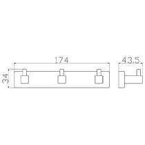 Планка з гачками Аква Родос Орландо 8935C 3 гачки, золото матовий, фото №2