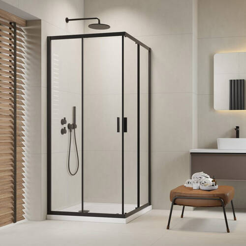 Душова кабіна Radaway Alienta 10239090-54-01 90х90х190 см профіль чорний, скло прозоре, фото 4