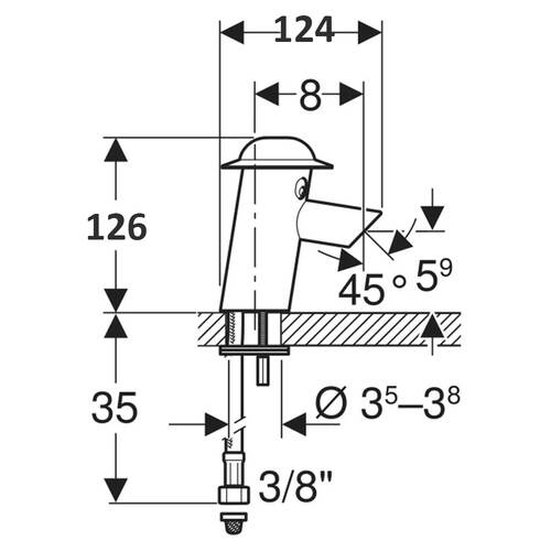 Змішувач для раковини Geberit Bambini 116.209.21.1 дитячий з живленням від мережі, хром, фото 3