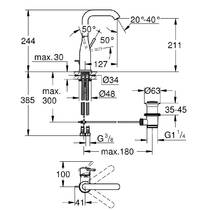 Смеситель для раковины Grohe Essence 24174001 L-размер, хром, фото №3
