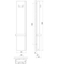 Радиатор электрический Deweit Whole Wall 2.0, с держателем для полотенец и халатов, Led-подсветка, цвет белый мат, фото №2