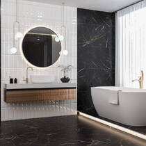 Керамограніт Golden Tile Marmo Perlanera Чорний 600x600 MPС580 60x60 см, фото №4