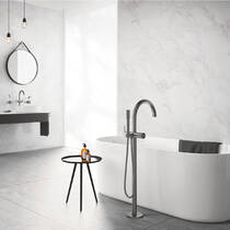 Змішувач для ванни Grohe Atrio 24368DA0 підлоговий з ручним душем, теплий захід сонця (рожеве золото), фото №3