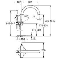 Змішувач для ванни Grohe Atrio 24368DA0 підлоговий з ручним душем, теплий захід сонця (рожеве золото), фото №2