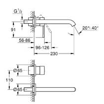 Смеситель скрытого монтажа для раковины Grohe Essence 29193DA1 230 мм, теплый закат (розовое золото), фото №2