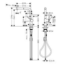 Змішувач для кухні Hansgrohe Talis M54 72808340 хром чорний матовий, фото №2