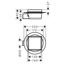 Душовий трап Hansgrohe RainDrain Spot 56112800 150/150 з решіткою та монтажним комплектом, нержавіюча сталь, фото №2