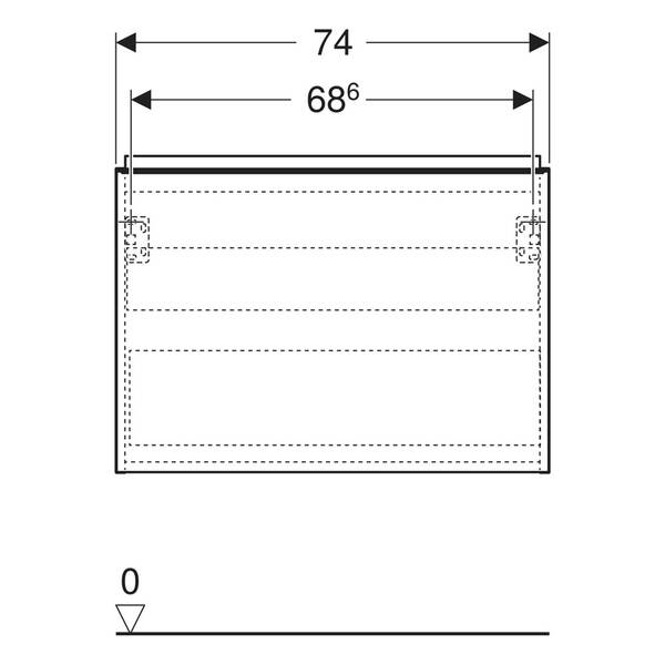 Тумба для раковины Geberit Acanto 503.004.01.2 подвесная, белый глянец, фото 4