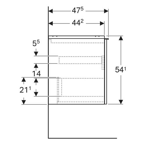 Тумба для раковины Geberit Acanto 503.004.01.2 подвесная, белый глянец, фото 5