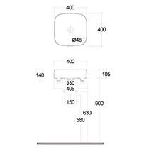 Раковина Kludi Resa C 58CW3043 40 см білий глянець, фото №2