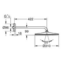 Верхній душ Grohe Rainshower 310 Mono 26558GL0 з кронштейном, золото, фото №4