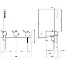 Смеситель скрытого монтажа для ванны Gessi Ingranaggio 63543-031 с душевым набором хром, фото №3