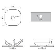 Раковина SDR Ceramiche Pool 1 LVP1 42х42 см, білий глянець, фото №3