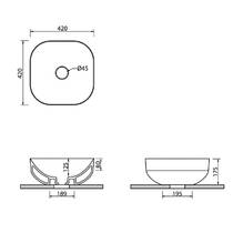 Раковина SDR Ceramiche Pool 1 MWLVP1 42 см колір Panna, фото №3