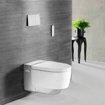 Унитаз-биде подвесной Geberit AquaClean Mera Comfort 146.210.21.1 белый глянец, декоративная накладка хром глянец, фото №6