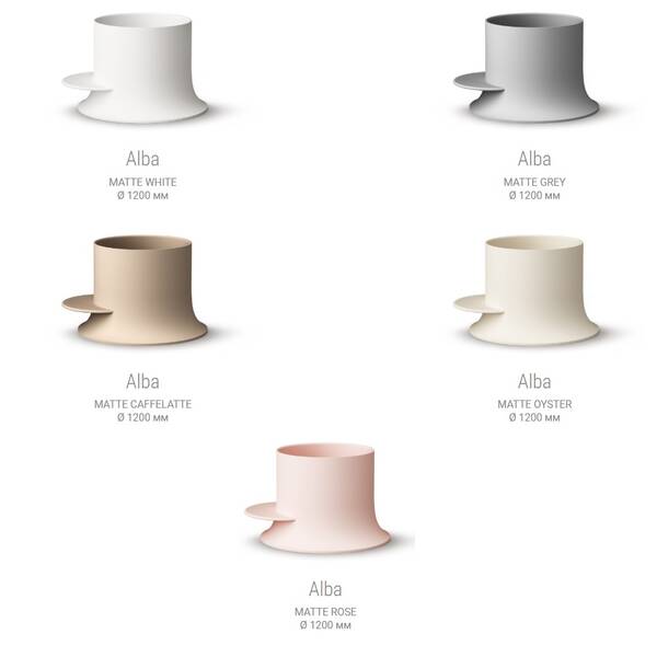Ванна круглая из искусственного камня PAA Alba VAALBS/03 d=1200мм Silkstone с интегрированным сифоном, Matte Grey, фото 6