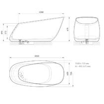 Ванна из искусственного камня Silkstone PAA Pointe VAPOIS/00 150x72 см, белый мат, фото №2