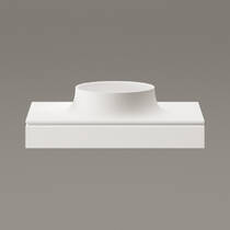 Раковина PAA Alba 35 Silkstone IALBS35/05 интегрирована на поверхность с панелью, Matte Oyster, фото №4