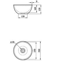 Раковина PAA Do 25 IDOS25/00 d25 см белый матовый, фото №2