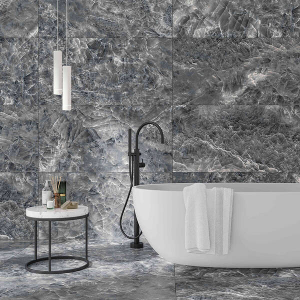 Керамограніт Golden Tile Dolomiti Сірий carving рект DL2980 60х120 см