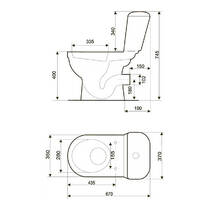 Унітаз-компакт Mito Merida 901 031 3/6 л з поліпропіленовим сидінням, білий, фото №3