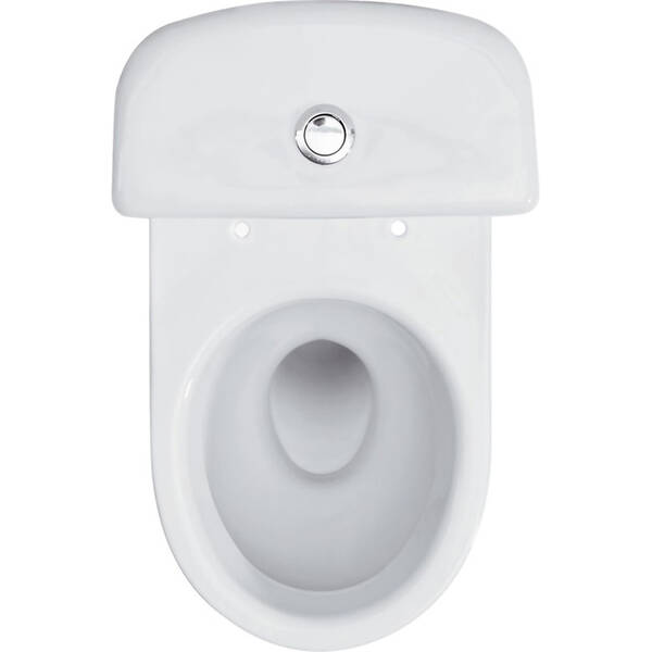 K03-072 Компакт COMPACT 902 MERIDA 011 3/6 TS PP METAL HINGES UA з поліпропіленовим сидінням з мет.кріпл., горизонтальний випуск, нижній підвід води, білий глянець — фото 2