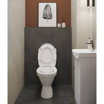 Унітаз-компакт Mito Cersania 906 Simpleon 011 3/6 л з дюропластовим сидінням з плавним закриванням і функцією простого зняття, білий, фото №5