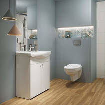 Раковина Mito Cersania 60 см з отвором для змішувача, з переливом, білий глянець (картон), фото №4