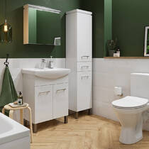 Раковина Mito Cersania 60 см з отвором для змішувача, з переливом, білий глянець (картон), фото №5