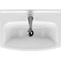 Раковина Mito Cersania 60 см з отвором для змішувача, з переливом, білий глянець (картон), фото №2