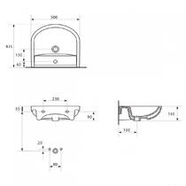 Раковина Mito Arteco 50 cм мебельная с отверстием для смесителя, с переливом, белый глянец (картон), фото №3