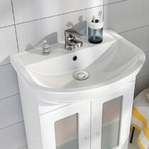 Раковина Mito Arteco 50 cм мебельная с отверстием для смесителя, с переливом, белый глянец (картон), фото №4