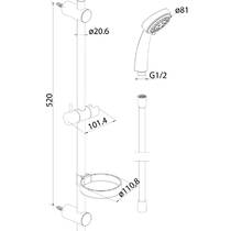 Душевой набор Damixa Contour 760100310 хром, фото №3