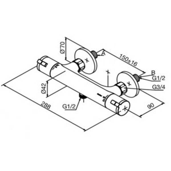 Смеситель для душа термостатический Damixa Space Zero 574000064 хром, фото 2