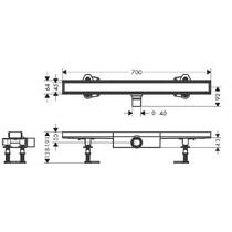 Душовий канал Hansgrohe RainDrain Compact 56165000 700 мм нержавіюча сталь, фото №2