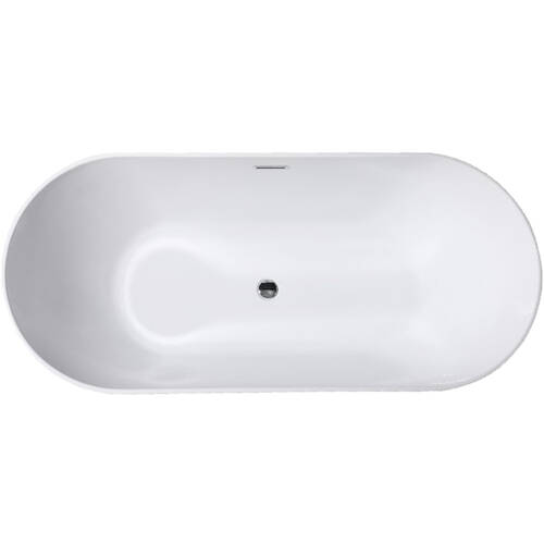 Ванна акрилова Devit Do It New 17075102 170x75 см,перелив і сифон в комплекті, біла глянцева, фото 3