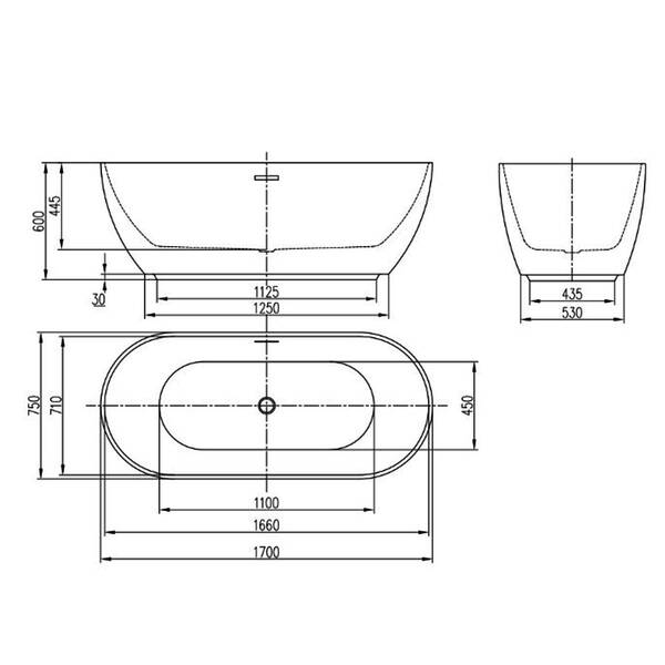 Ванна акрилова Devit Do It New 17075102 170x75 см,перелив і сифон в комплекті, біла глянцева, фото 4