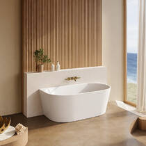 Ванна акрилова Devit Optima New 17075141 пристінна 170x75 см з переливом, біла глянцева, фото №1