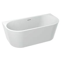 Ванна акрилова Devit Optima New 17075141 пристінна 170x75 см з переливом, біла глянцева, фото №2