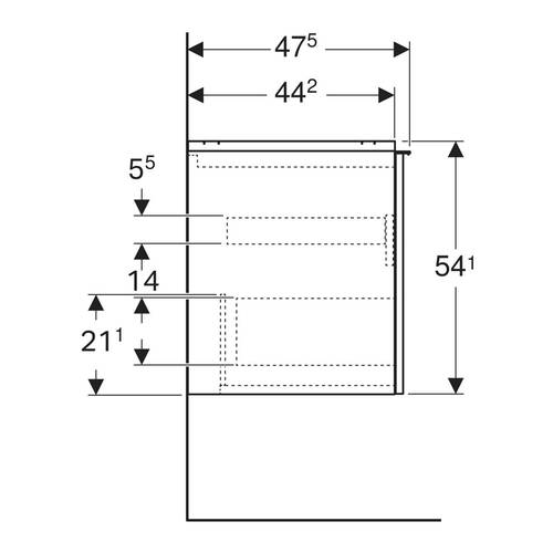 Тумба для раковины Geberit Acanto 503.006.01.2 подвесная, белый глянец, фото 5
