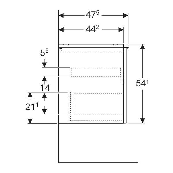 Тумба для раковины Geberit Acanto 503.006.01.2 подвесная, белый глянец, фото 5