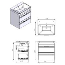 Тумба Devit Urbanis 454060BE 60 см з раковиною та чорними ручками, бежева, фото №3