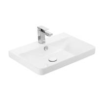 Тумба Devit Urbanis 454060BE 60 см з раковиною та чорними ручками, бежева, фото №2