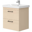 Тумба Devit Urbanis 454060BE 60 см с раковиной и черными ручками, бежевая, фото 2